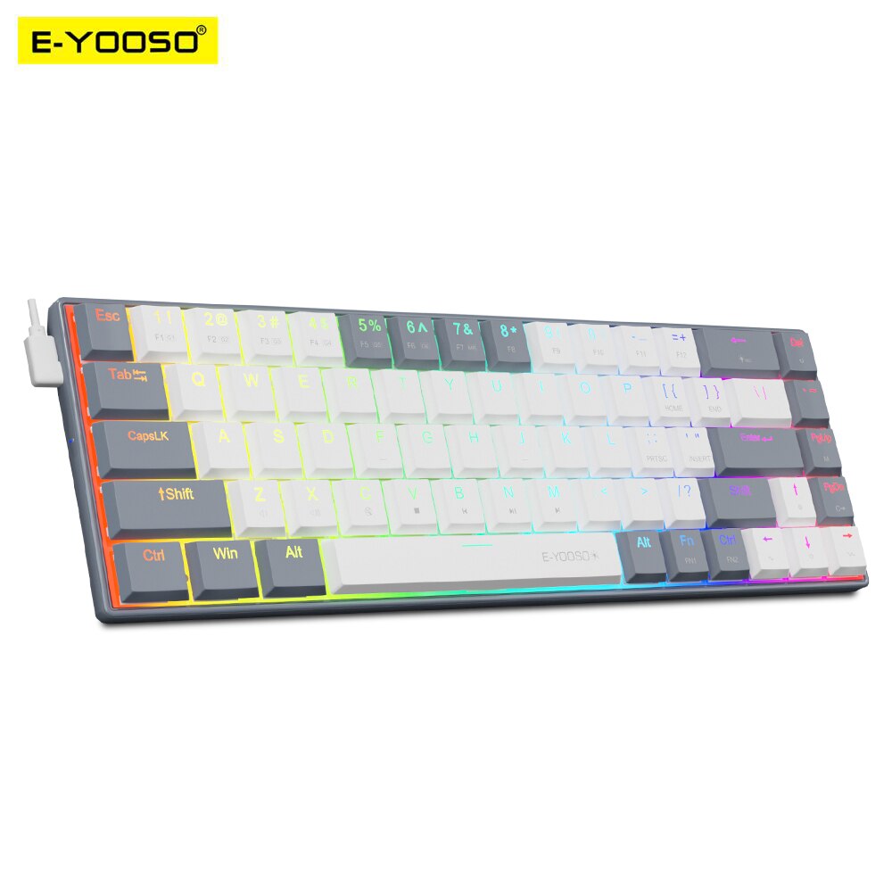 E-YOOSO A68 RGB Mini Slim USB  - đánh giá và giá Pc Gaming Pink