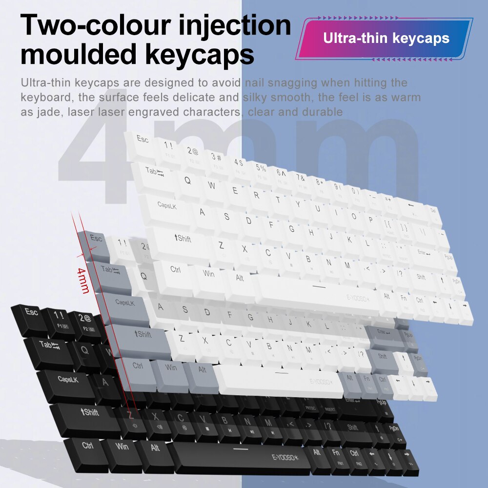E-YOOSO A68 RGB Mini Slim USB  - đánh giá và giá Pc Gaming Pink