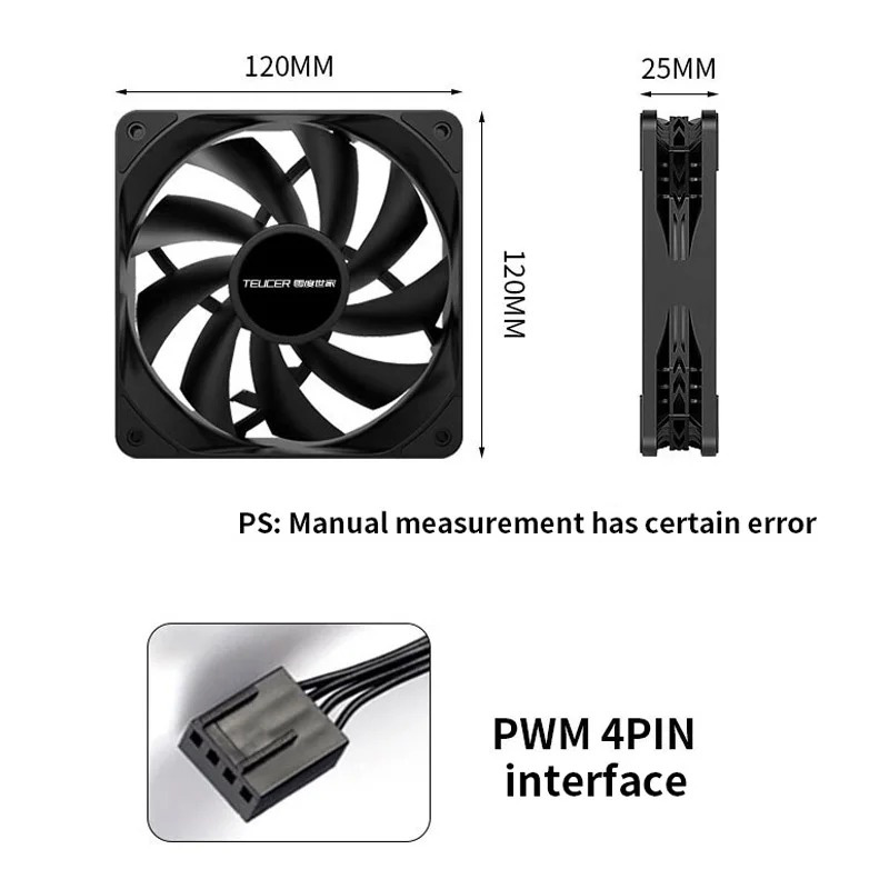 Teucer 12cm Chassis Fan PWM Co - đánh giá và giá Pc Water Cooling