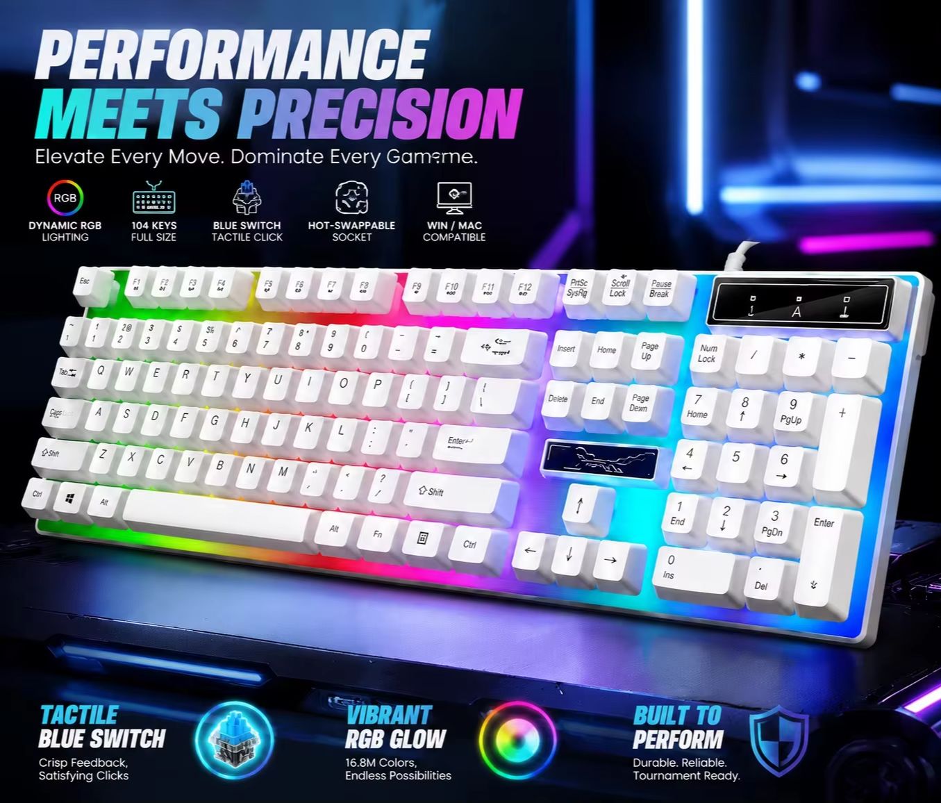 RGB Backlit 104Keys Full-Size  - đánh giá và giá Pc Gaming Fullset