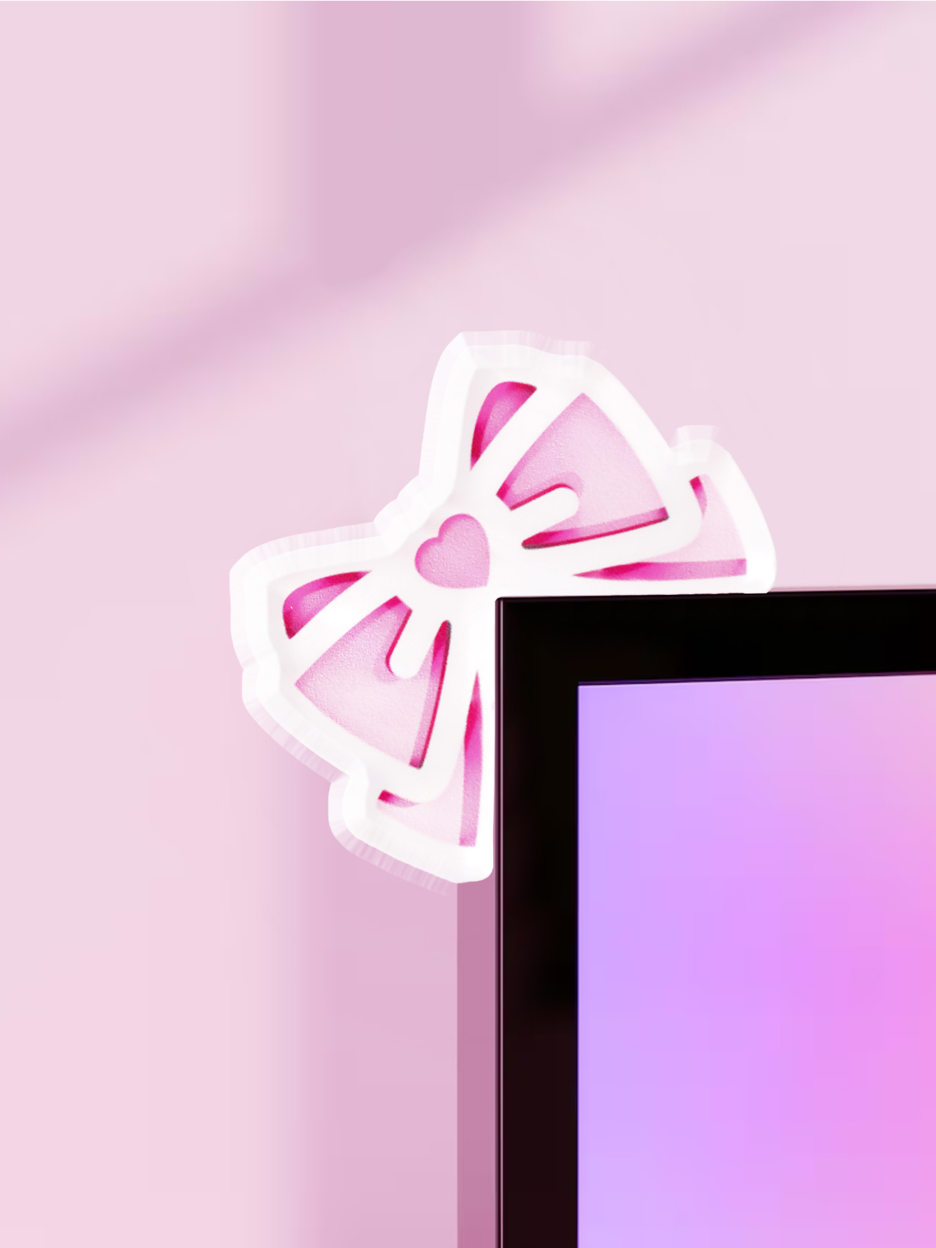 Kawaii Bow Monitor Decor Pink  - đánh giá và giá Pc Gaming Pink